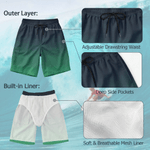 Personlig Surf Theme Quick Dry Beach Shorts Badbyxor med Mesh Brief och Namn Beach Party Födelsedagspresent för Män Barn