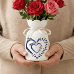 Vase en céramique personnalisé avec noms Fête des mères Cadeau d'anniversaire pour Grand-mère Maman