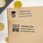 Personalized Class of 2026 Graduation Season Address Labels Stickers with Name Envelope Invitation Decor Graduation Party Favor for Graduate Teacher