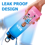 Personalised Cartoon Soccer Character Face Photo 32 oz Water Bottle with Name and Number Birthday Gift for Soccer Fans Lovers