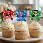 Personalised Multicolor Balloon Photo Design Graduation Cupcake Topper with Name and Year Party Supplies Graduation Ceremony Gift for Graduates
