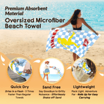 Personalized Plaid Soccer Silhouette Quick-Dry Oversized Sport Beach Towel with Name and Number Beach Pool Party Birthday Gift for Soccer Lover