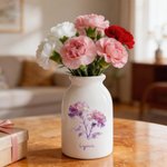 Personalisierte Glitter Geburt Blume Keramik Vase mit Namen Home Dekoration Geburtstag Muttertag Geschenk für Mama Oma