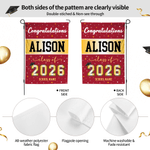 Personalized Congratulations Garden Flag with Name and School Name Yard Porch Decor Graduation Ceremony Party Gift for Class of 2026 Graduates