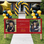 Personalised Past Recent Photo Graduation Banner with Name Blessing Message and School Name Graduation Ceremony Party Gift for 2026 Graduates