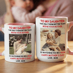 Personalised Multicolour Mom-Daughter Photo 11/15 oz Ceramic Coffee Mug with Text Daily Use Mother's Day Birthday Gift for Women