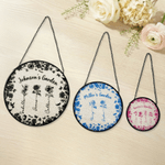 Personalized 1-8 Birth Flowers Toile De Jouy Style Garden Sun Catcher with Names Room Decoration Mother's Day Gift for Mom Grandma