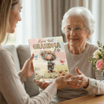 Personalised Watercolour Grandma Cartoon Character Acrylic Plaque with Name Home Decor Mother's Day Birthday Gift for Grandmother