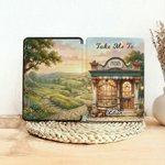 Personalised Exquisite Bookstore Pattern Kindle Case with Name Anniversary Birthday Gift for Bookworms Book Lovers