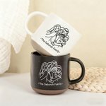 Personalized Line Art Photo Portrait 12 oz Ceramic Coffee Mug with Handle and Text Daily Use Birthday Gift for Family Friends