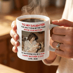 Personalised Multicolour Mom-Daughter Photo 11/15 oz Ceramic Coffee Mug with Text Daily Use Mother's Day Birthday Gift for Women
