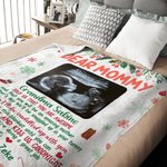 Personlig flerfärgad ultraljudsfoto mjuk fleece filt med namn graviditet baby shower rumsinredning mors dag present till mamma mormor
