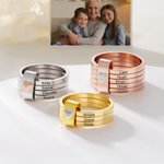 Personliga namnstapelringar i sterling silver - graverade 2-7 ringar med hjärtaccent, smycken för dagligt bruk för henne