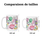 Mug en céramique personnalisé avec motif laine crochet ciseaux et  nom - Avec dessous de verre - Cadeau  Fête des Mères pour grand-mère