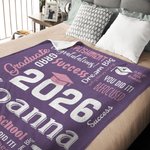 Gepersonaliseerde You Did It Graduation Cap Zachte Deken met Naam Jaar en Schoolnaam Home Graduation Party Gift voor Afgestudeerden
