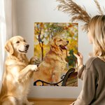 Personalised Oil Painting Effect Photo Poster Oil Canvas Painting with Name Wall Decor Birthday Gift for Family Friend
