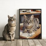 Personalised Oil Painting Effect Photo Poster Oil Canvas Painting with Name Wall Decor Birthday Gift for Family Friend