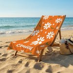 Personalized Multicolor Daisy Quick Dry Soft Oversized Beach Towel with Name Travel Essentials Beach Party Birthday Gift for Her