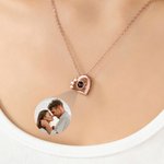 Personalizado Corazón Micro-tallado Foto Proyección Collar Día de San Valentín Cumpleaños Regalo para las mujeres