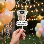 Personalized Graduation Cap Face Photo Cupcake Topper with Text Graduation Party Gift for Graduates