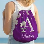 Personalised Mother of Pearl Effect Birth Flower Initial Oversized Quick Dry Beach Towel with Name Beach Party Birthday Mother's Day Gift for Family