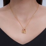 Personalised Highland Cow Birthstone Heart Necklace Minimalist Jewellery Birthday Mother's Day Anniversary Gift for Woman Mom