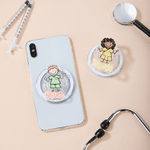 Personalised Simple Line Cartoon Nurse Character Acrylic Magnetic Phone Grip Stand Holder with Name Nurse Week Appreciation Gift for for Medical Staff