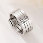 Personliga namnstapelringar i sterling silver - graverade 2-7 ringar med hjärtaccent, smycken för dagligt bruk för henne