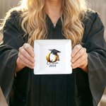 Personlig Graduation Cap Initial Ceramic Trinket Smykkeskål med navn og år Fødselsdag Graduation Gave til nyutdannede