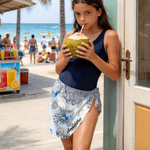 Personalized Sea Animal Swimsuit Cover-Up with Name Summer Vacation Beach Party Birthday Gift for Woman