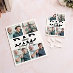 Puzzle di mattoncini personalizzabile con 4 foto, nome e testo -  Regalo per occasioni speciali o festa del papà