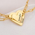 Pulseras de corazón personalizadas para madre e hija con nombres Juego de 2 delicadas joyas Regalo de cumpleaños del Día de la Madre para madre e hija