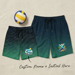 Personalisierte Multicolor Sommer Stil anfängliche schnell trocknen Badehose Strand Shorts mit Mesh Brief und Name Strand Party Geburtstag Urlaub Geschenk für Männer