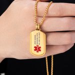 Draag Je Medische Info Altijd bij Je - Gepersonaliseerde Medische ID Ketting met Gravure