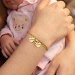 Personalizzato 1-6 ciondoli a forma di cuore Bracciale a due strati con nome inciso Gioielli squisiti Compleanno Regalo per la festa della mamma per la madre nonna