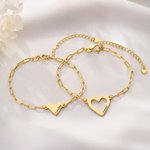 Pulseras de corazón personalizadas para madre e hija con nombres Juego de 2 delicadas joyas Regalo de cumpleaños del Día de la Madre para madre e hija
