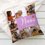 Personalised 7 Photos Red Heart Soft Cushion Cover with Nickname and Text Home Decor Mother's Day Gift for Mom Grandma