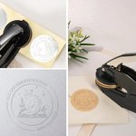 Personalisierter Prägestempel zum Thema Katze und Mond | mit Text und Namen | Prägesiegel wählbar | Geburtstag Geschenk für Buch- und Katzenliebhaber