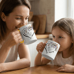 Gepersonaliseerde Hart Geboorte Bloem Huisdier Patroon 11 oz 15 oz Keramische koffiemok met 2-6 namen en onderzetter Moederdag Verjaardagscadeau voor mama Oma