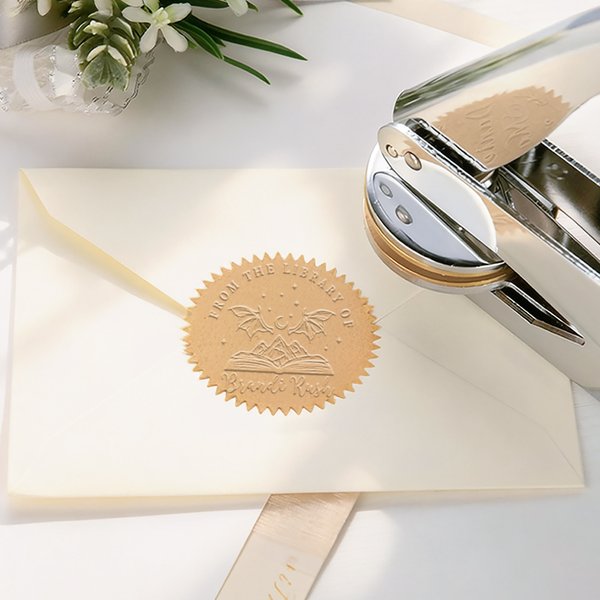 Personalised Dragon Fantasy Novel Book Embosser Stamp with Name Text Birthday Reading Party Gift for Book Dragon Lover