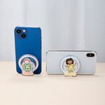 Personalised Simple Line Cartoon Nurse Character Acrylic Magnetic Phone Grip Stand Holder with Name Nurse Week Appreciation Gift for for Medical Staff