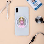 Personalised Simple Line Cartoon Nurse Character Acrylic Magnetic Phone Grip Stand Holder with Name Nurse Week Appreciation Gift for for Medical Staff