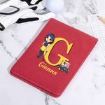 Henkilökohtainen sarjakuvahahmo Golf Cart PU Nahka Golf tuloskortti haltija nimi ja kynä silmukka Golf tarvikkeet Syntymäpäivälahja Golf Loverille