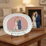 Personalized Photo Multicolor Flat-Style Decorative Plate with Text Desktop Decoration Anniversary Gift for Mother Grandmother Best Friend
