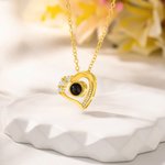 Personalizado Corazón Micro-tallado Foto Proyección Collar Día de San Valentín Cumpleaños Regalo para las mujeres