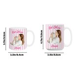 Personalized Pet Photo Watecolor Stripe 11/15 oz Ceramic Mug with Names and Coaster Birthday Mother's Day Gift for Pet Lover Owner