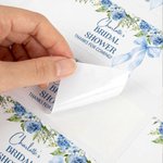 Personalized Flower Bow Wedding Theme  Water Bottle Label Sticker Set of 20 Engagement Bridal Shower Party Gift for Couple