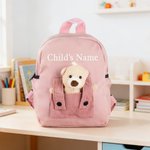 Personalisierter Niedlicher Abnehmbarer Teddybär Rucksack Schultasche mit Namen Kinderzimmer Kindertag Zurück zu Schule Geschenk für Kinder