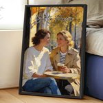 Personalised Oil Painting Effect Photo Poster Oil Canvas Painting with Name Wall Decor Birthday Gift for Family Friend