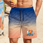 Personalisierte Multicolor Sommer Stil anfängliche schnell trocknen Badehose Strand Shorts mit Mesh Brief und Name Strand Party Geburtstag Urlaub Geschenk für Männer